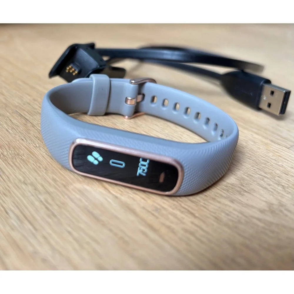 Garmin Vivosmart 4 Fitness Tracker Gray Rose Gold Smartwatch with Charger